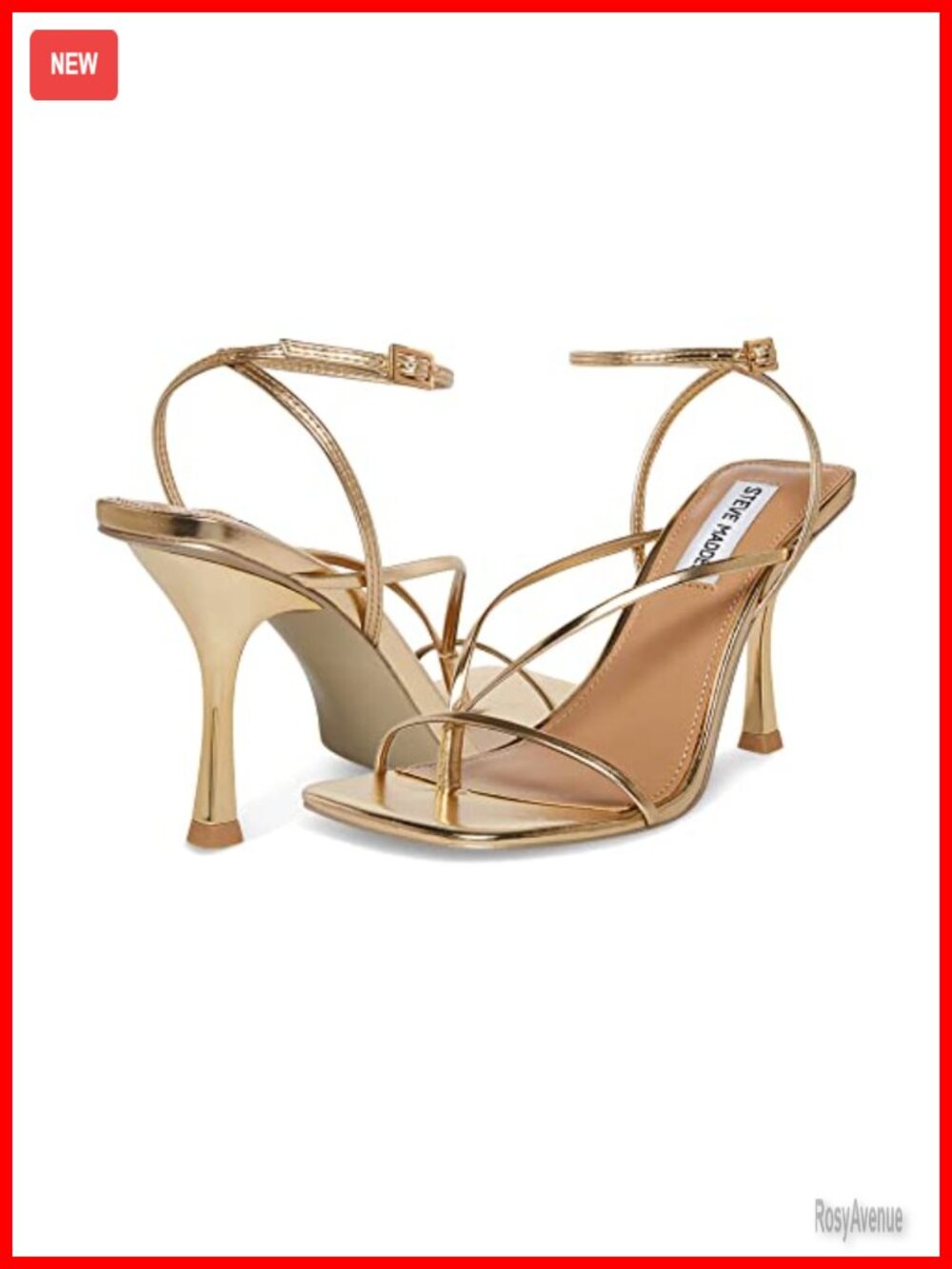 Steve Madden ANNIE Heeled Sandals with Faux Leather and 3.75-inch Stiletto Heel